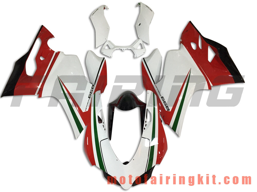 Kits de carenado aptos para 899 1199 2012 2013 12 13 Molde de inyección de plástico ABS Carrocería completa para motocicleta Marco de carrocería de posventa (blanco y rojo) B021