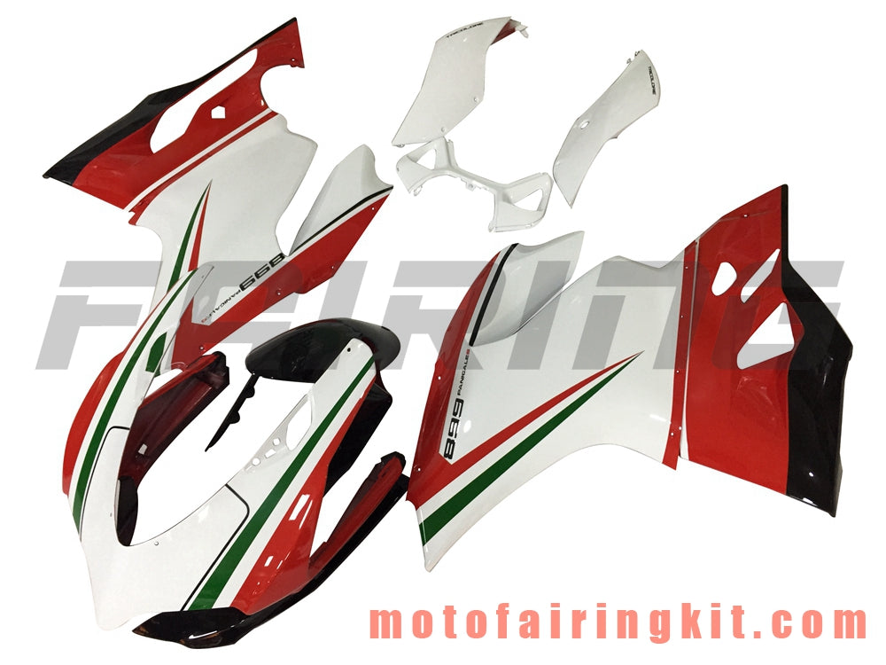 Fairing Kits Fit for 899 1199 2012 2013 12 13 Plastic ABS Injection Mold Complete Motorcycle Body Aftermarket Bodywork Frame (White & Red) B021