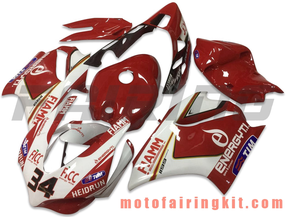 Kits de carenado aptos para 899 1199 2012 2013 12 13 Molde de inyección de plástico ABS Carrocería completa para motocicleta Marco de carrocería de posventa (rojo y blanco) B022