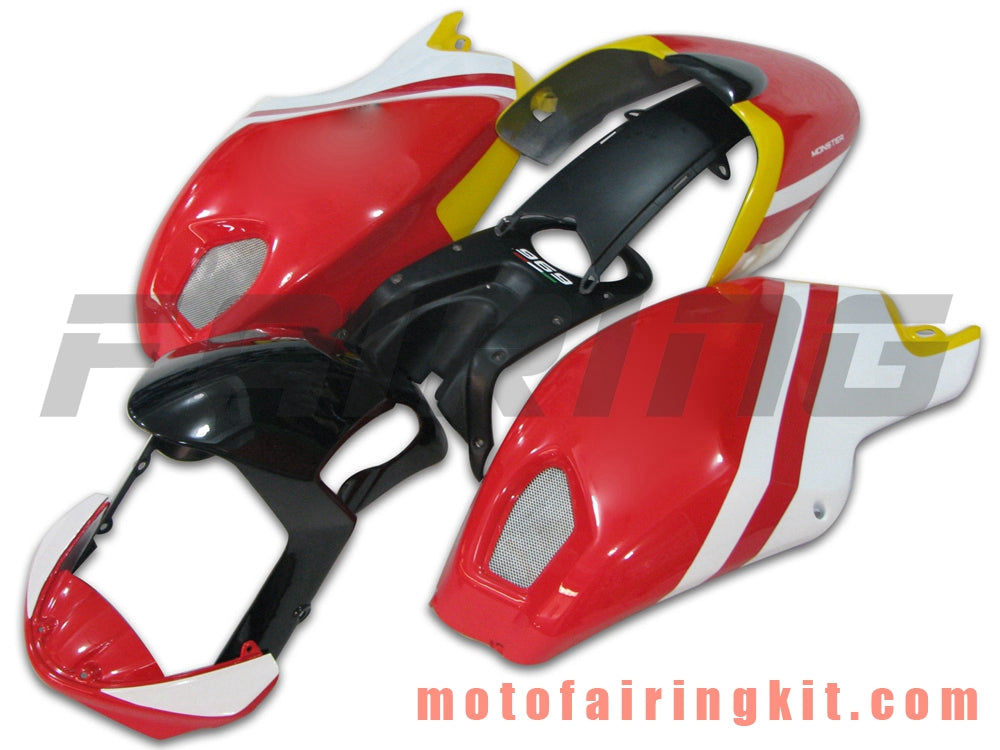 Kits de carenado aptos para 696 796 795 M1000 M1100 2009 2010 2011 2012 09 10 11 12 Molde de inyección de plástico ABS Carrocería completa para motocicleta Marco de carrocería de posventa (rojo y negro) B008