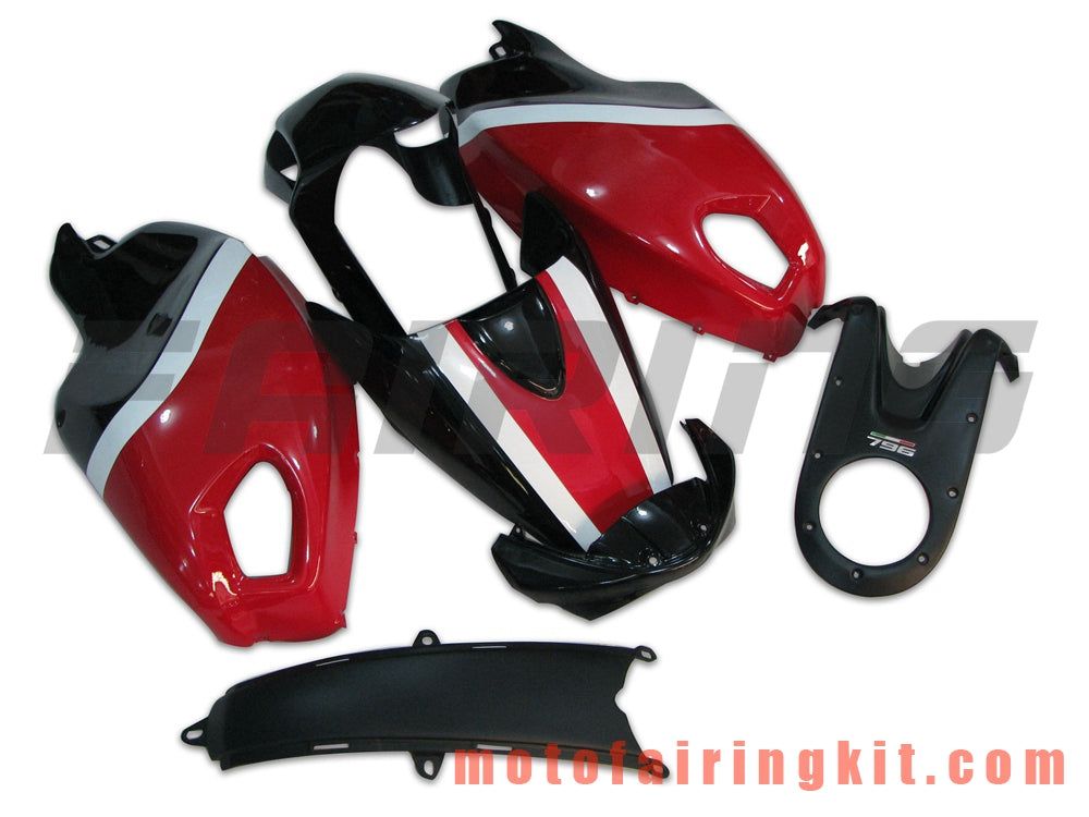 Fairing Kits Fit for 696 796 795 M1000 M1100 2009 2010 2011 2012 09 10 11 12 Plastic ABS Injection Mold Complete Motorcycle Body Aftermarket Bodywork Frame (Red & Black) B016