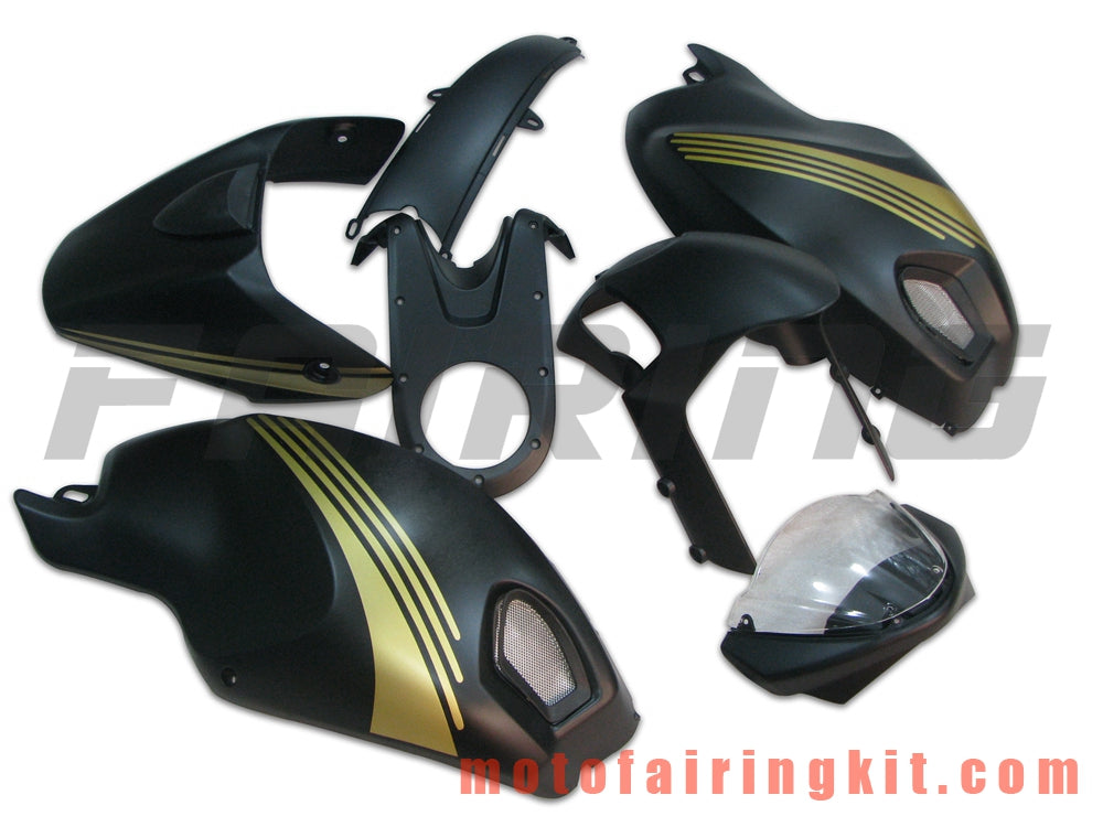 Fairing Kits Fit for 696 796 795 M1000 M1100 2009 2010 2011 2012 09 10 11 12 Plastic ABS Injection Mold Complete Motorcycle Body Aftermarket Bodywork Frame (Black & Gold) B018