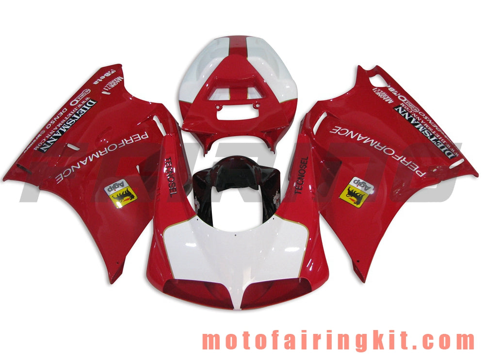 Fairing Kits Fit for 996 748 916 998 Biposto 1996 1997 1998 1999 2000 2001 2002 Plastic ABS Injection Mold Complete Motorcycle Body Aftermarket Bodywork Frame (Red & Black) B002