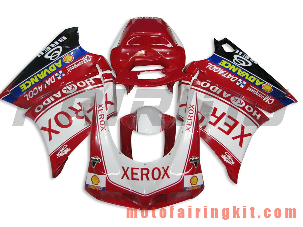 Fairing Kits Fit for 996 748 916 998 Biposto 1996 1997 1998 1999 2000 2001 2002 Plastic ABS Injection Mold Complete Motorcycle Body Aftermarket Bodywork Frame (Red & White) B007