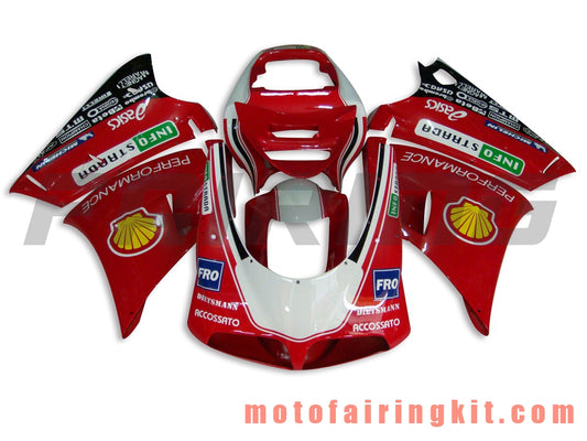 Fairing Kits Fit for 996 748 916 998 Biposto 1996 1997 1998 1999 2000 2001 2002 Plastic ABS Injection Mold Complete Motorcycle Body Aftermarket Bodywork Frame (Red & White) B009