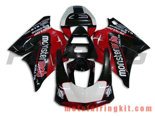 Fairing Kits Fit for 996 748 916 998 Biposto 1996 1997 1998 1999 2000 2001 2002 Plastic ABS Injection Mold Complete Motorcycle Body Aftermarket Bodywork Frame (Black & Red) B010