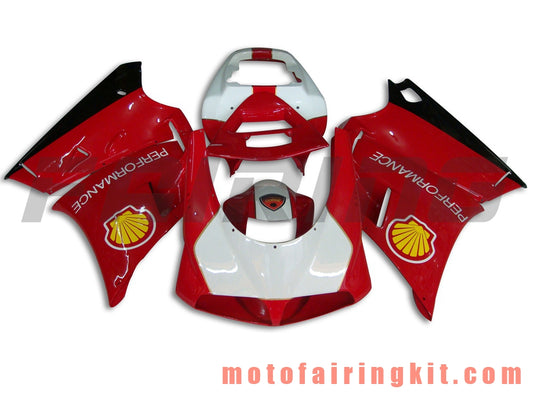 Fairing Kits Fit for 996 748 916 998 Biposto 1996 1997 1998 1999 2000 2001 2002 Plastic ABS Injection Mold Complete Motorcycle Body Aftermarket Bodywork Frame (Red & White) B011