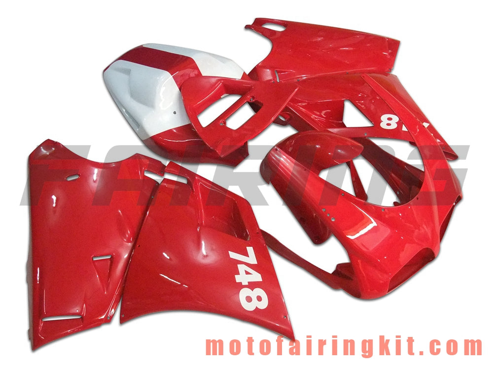 Fairing Kits Fit for 996 748 916 998 Biposto 1996 1997 1998 1999 2000 2001 2002 Plastic ABS Injection Mold Complete Motorcycle Body Aftermarket Bodywork Frame (Red & White) B012