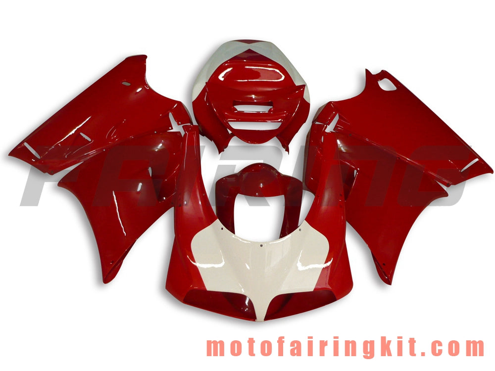 Fairing Kits Fit for 996 748 916 998 Biposto 1996 1997 1998 1999 2000 2001 2002 Plastic ABS Injection Mold Complete Motorcycle Body Aftermarket Bodywork Frame (Red & White) B013