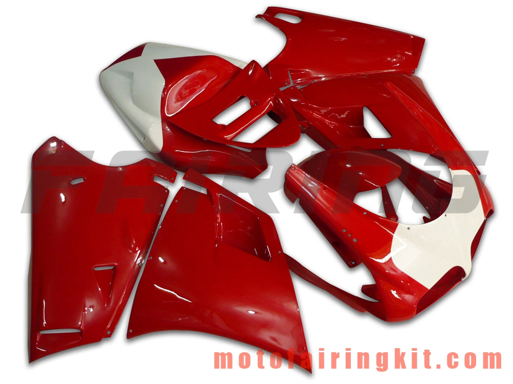 Fairing Kits Fit for 996 748 916 998 Biposto 1996 1997 1998 1999 2000 2001 2002 Plastic ABS Injection Mold Complete Motorcycle Body Aftermarket Bodywork Frame (Red & White) B013