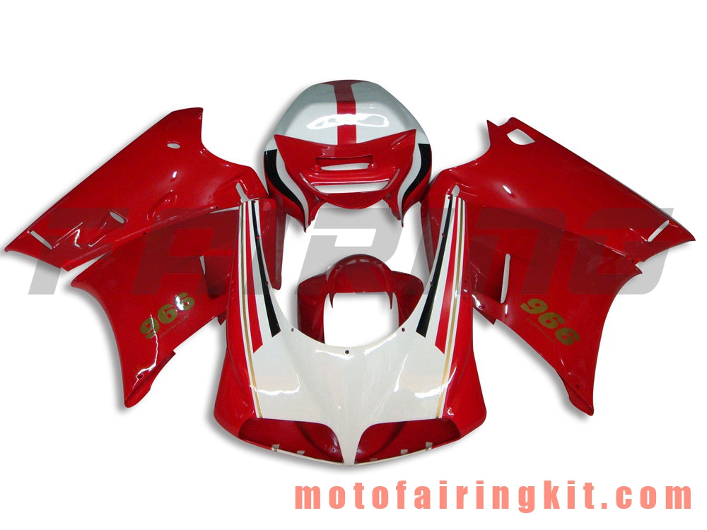 Fairing Kits Fit for 996 748 916 998 Biposto 1996 1997 1998 1999 2000 2001 2002 Plastic ABS Injection Mold Complete Motorcycle Body Aftermarket Bodywork Frame (Red & White) B014