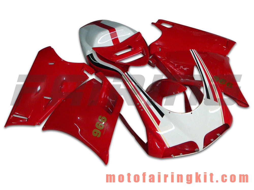 Kits de carenado aptos para 996 748 916 998 Biposto 1996 1997 1998 1999 2000 2001 2002 Molde de inyección de plástico ABS Carrocería completa para motocicleta Marco de carrocería de posventa (rojo y blanco) B014