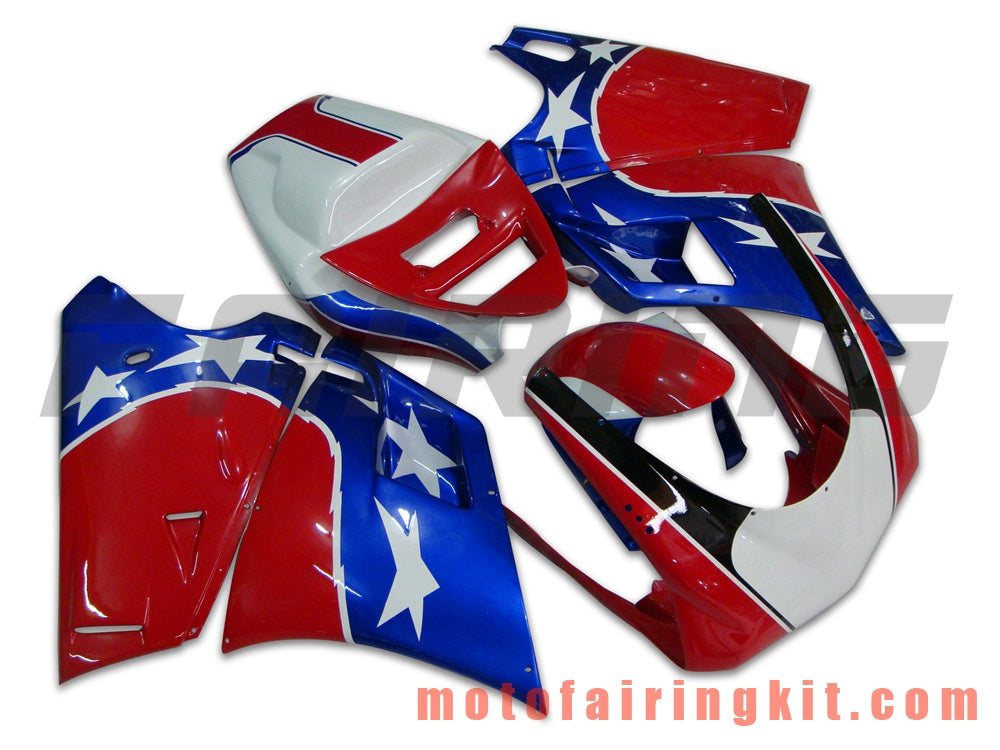 Fairing Kits Fit for 996 748 916 998 Biposto 1996 1997 1998 1999 2000 2001 2002 Plastic ABS Injection Mold Complete Motorcycle Body Aftermarket Bodywork Frame (Red & Blue) B017