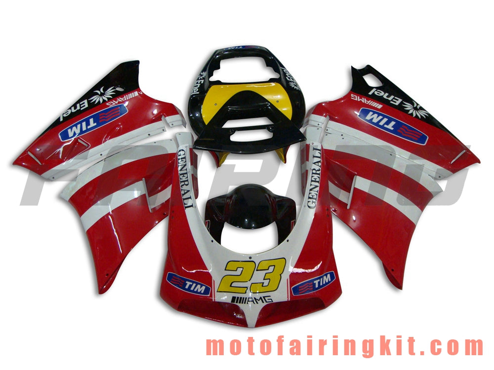 Fairing Kits Fit for 996 748 916 998 Biposto 1996 1997 1998 1999 2000 2001 2002 Plastic ABS Injection Mold Complete Motorcycle Body Aftermarket Bodywork Frame (Red & Black) B019