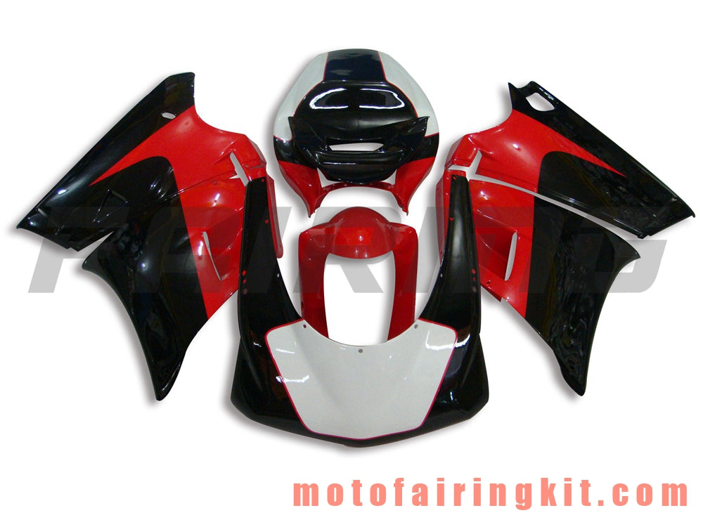 Fairing Kits Fit for 996 748 916 998 Biposto 1996 1997 1998 1999 2000 2001 2002 Plastic ABS Injection Mold Complete Motorcycle Body Aftermarket Bodywork Frame (Red & Black) B021