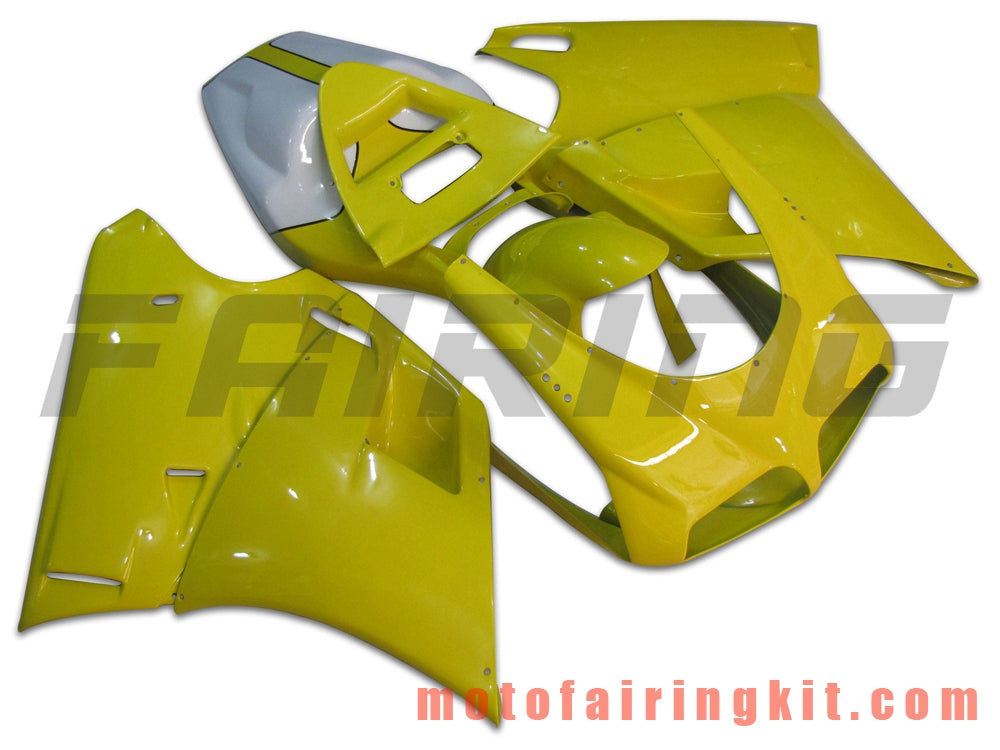 Fairing Kits Fit for 996 748 916 998 Biposto 1996 1997 1998 1999 2000 2001 2002 Plastic ABS Injection Mold Complete Motorcycle Body Aftermarket Bodywork Frame (Yellow & White) B023