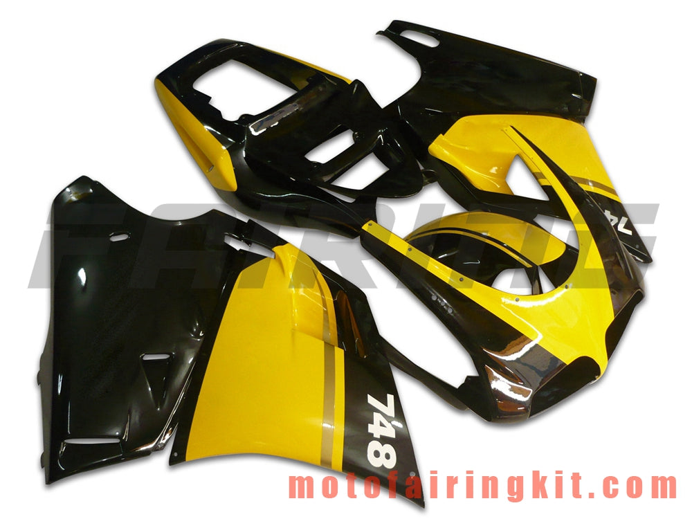 Fairing Kits Fit for 996 748 916 998 Biposto 1996 1997 1998 1999 2000 2001 2002 Plastic ABS Injection Mold Complete Motorcycle Body Aftermarket Bodywork Frame (Yellow & Black) B024