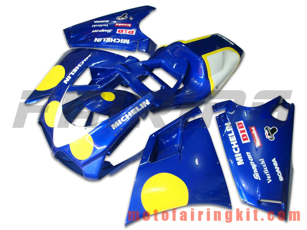 Kits de carenado aptos para 996 748 916 998 Biposto 1996 1997 1998 1999 2000 2001 2002 Molde de inyección de plástico ABS Carrocería completa para motocicleta Marco de carrocería de posventa (azul y amarillo) B025