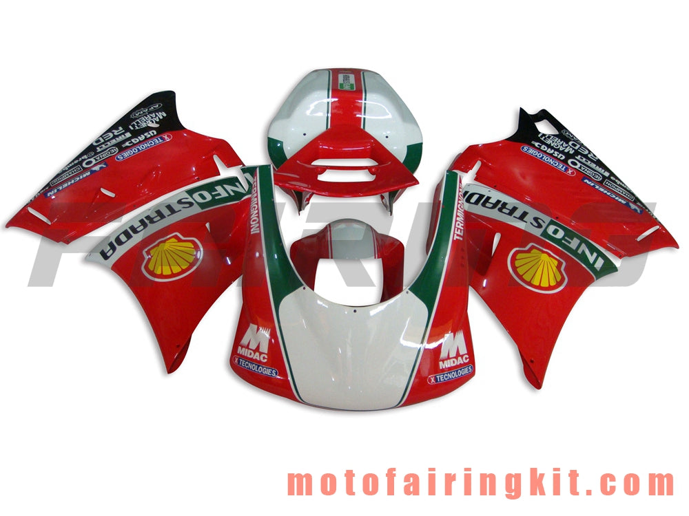 Fairing Kits Fit for 996 748 916 998 Biposto 1996 1997 1998 1999 2000 2001 2002 Plastic ABS Injection Mold Complete Motorcycle Body Aftermarket Bodywork Frame (Red & White) B026