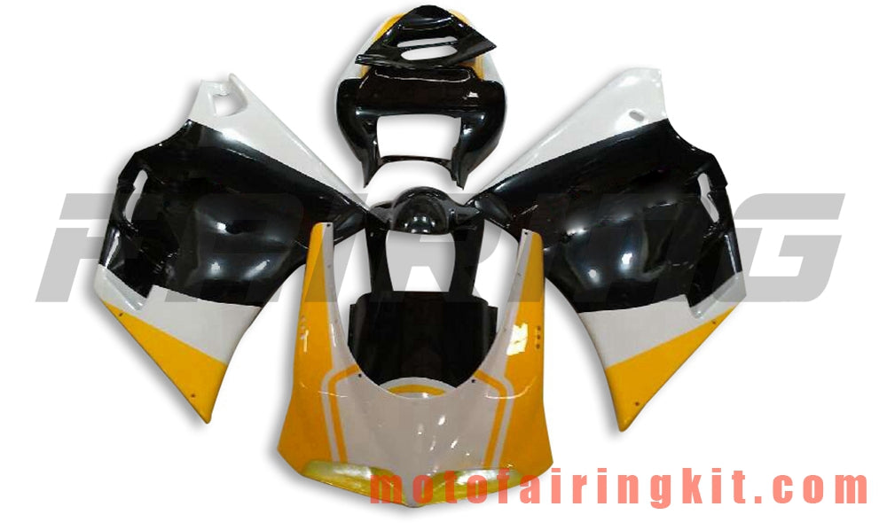 Fairing Kits Fit for 996 748 916 998 Biposto 1996 1997 1998 1999 2000 2001 2002 Plastic ABS Injection Mold Complete Motorcycle Body Aftermarket Bodywork Frame (Black & Yellow) B027