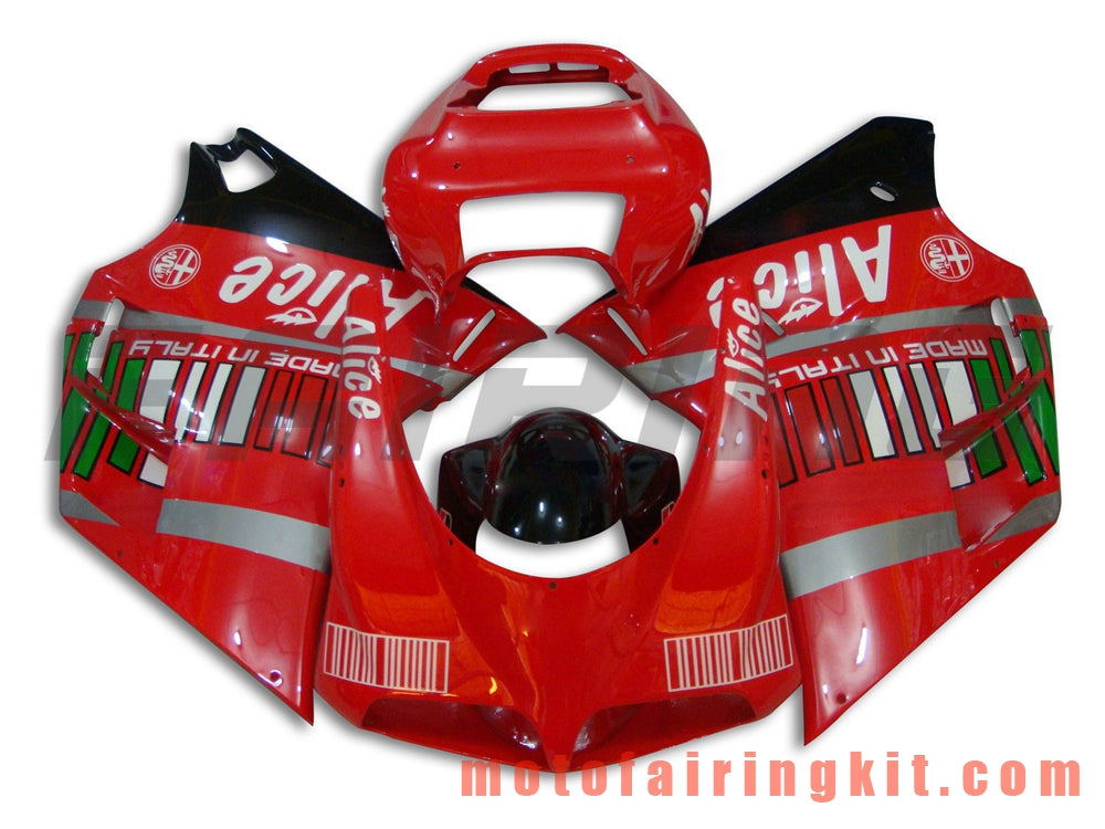 Fairing Kits Fit for 996 748 916 998 Biposto 1996 1997 1998 1999 2000 2001 2002 Plastic ABS Injection Mold Complete Motorcycle Body Aftermarket Bodywork Frame (Red & Black) B028