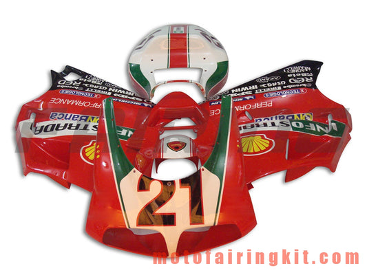 Fairing Kits Fit for 996 748 916 998 Biposto 1996 1997 1998 1999 2000 2001 2002 Plastic ABS Injection Mold Complete Motorcycle Body Aftermarket Bodywork Frame (Red & White) B030