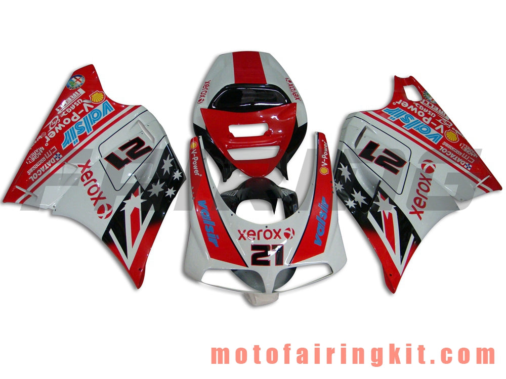 Fairing Kits Fit for 996 748 916 998 Biposto 1996 1997 1998 1999 2000 2001 2002 Plastic ABS Injection Mold Complete Motorcycle Body Aftermarket Bodywork Frame (Red & White) B031