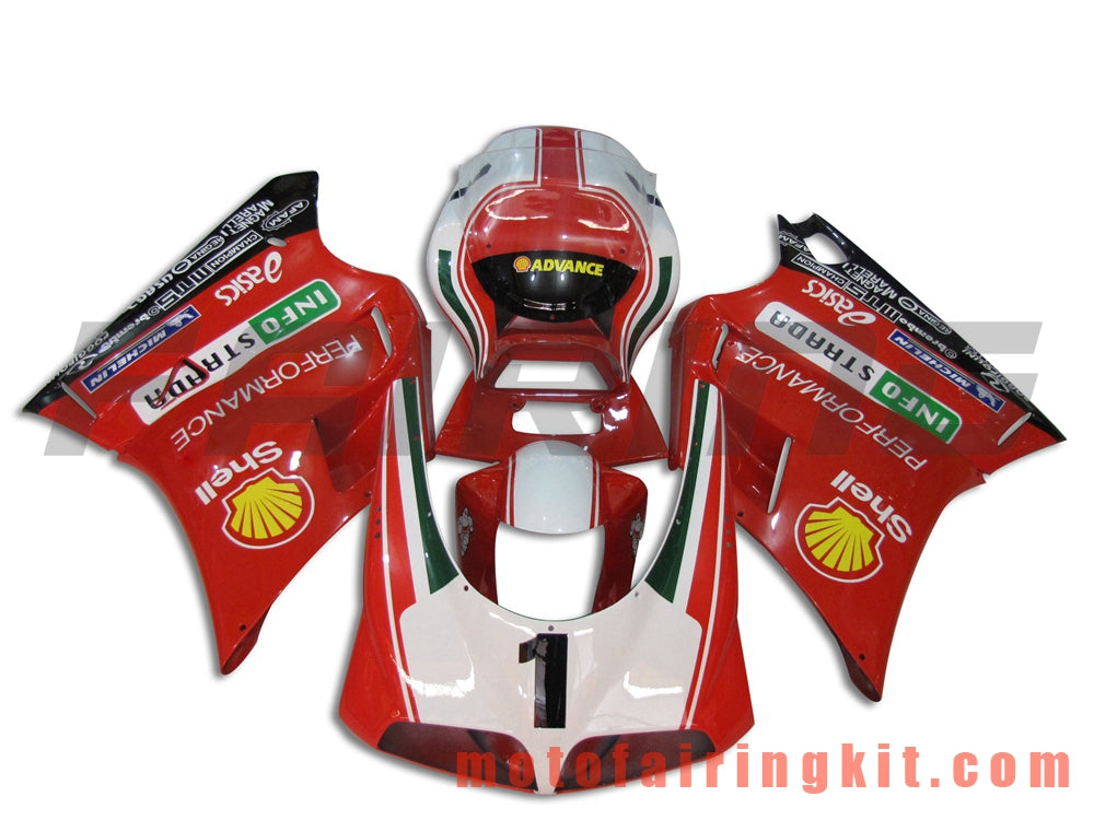 Fairing Kits Fit for 996 748 916 998 Biposto 1996 1997 1998 1999 2000 2001 2002 Plastic ABS Injection Mold Complete Motorcycle Body Aftermarket Bodywork Frame (Red & White) B032