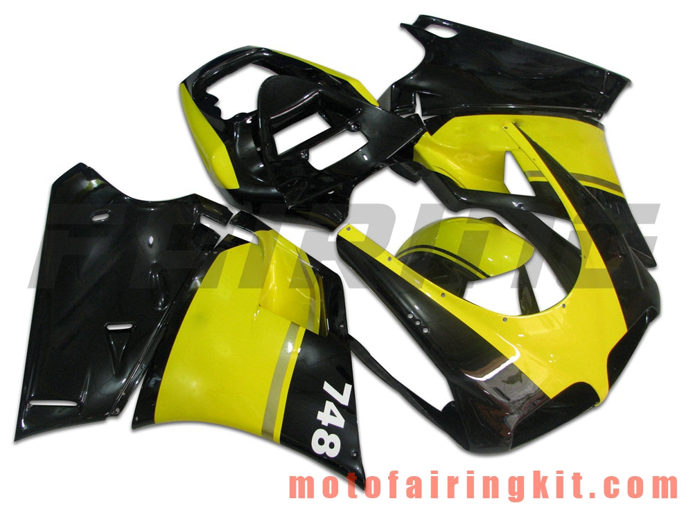 Fairing Kits Fit for 996 748 916 998 Biposto 1996 1997 1998 1999 2000 2001 2002 Plastic ABS Injection Mold Complete Motorcycle Body Aftermarket Bodywork Frame (Black & Yellow) B034