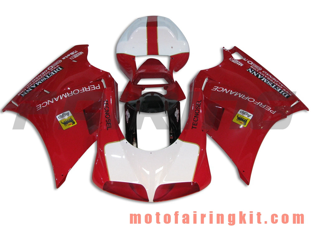 Kits de carenado aptos para 996 748 916 998 Biposto 1996 1997 1998 1999 2000 2001 2002 Molde de inyección de plástico ABS Carrocería completa para motocicleta Marco de carrocería de posventa (rojo y blanco) B036