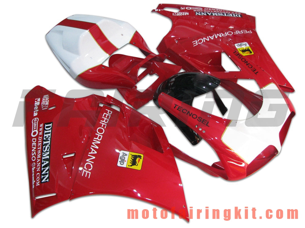 Fairing Kits Fit for 996 748 916 998 Biposto 1996 1997 1998 1999 2000 2001 2002 Plastic ABS Injection Mold Complete Motorcycle Body Aftermarket Bodywork Frame (Red & White) B036