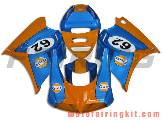 Fairing Kits Fit for 996 748 916 998 Biposto 1996 1997 1998 1999 2000 2001 2002 Plastic ABS Injection Mold Complete Motorcycle Body Aftermarket Bodywork Frame (Blue & Orange) B037