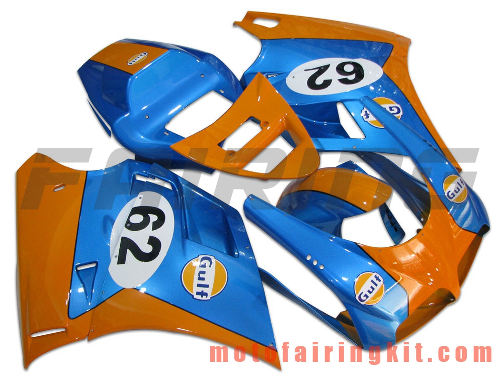 Kits de carenado aptos para 996 748 916 998 Biposto 1996 1997 1998 1999 2000 2001 2002 Molde de inyección de plástico ABS Carrocería completa para motocicleta Marco de carrocería de posventa (azul y naranja) B037