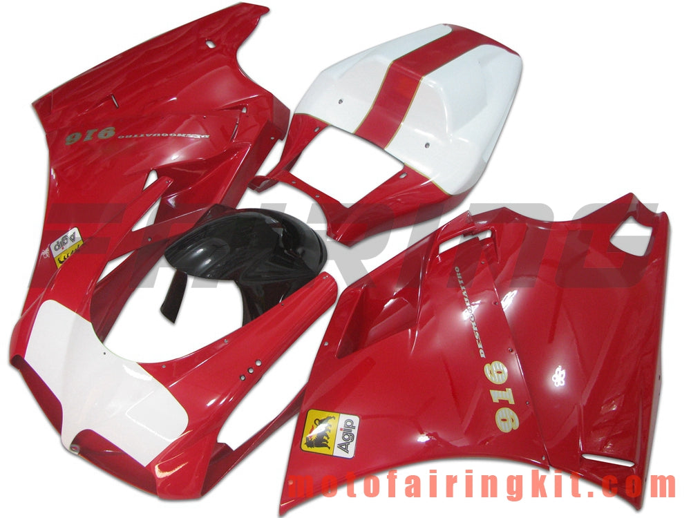 Fairing Kits Fit for 996 748 916 998 Biposto 1996 1997 1998 1999 2000 2001 2002 Plastic ABS Injection Mold Complete Motorcycle Body Aftermarket Bodywork Frame (Red & White) B039