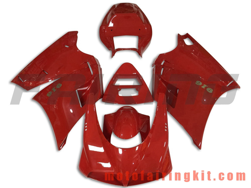 Fairing Kits Fit for 996 748 916 998 Biposto 1996 1997 1998 1999 2000 2001 2002 Plastic ABS Injection Mold Complete Motorcycle Body Aftermarket Bodywork Frame (Red) B041