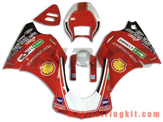 Fairing Kits Fit for 996 748 916 998 Biposto 1996 1997 1998 1999 2000 2001 2002 Plastic ABS Injection Mold Complete Motorcycle Body Aftermarket Bodywork Frame (Red & White) B042