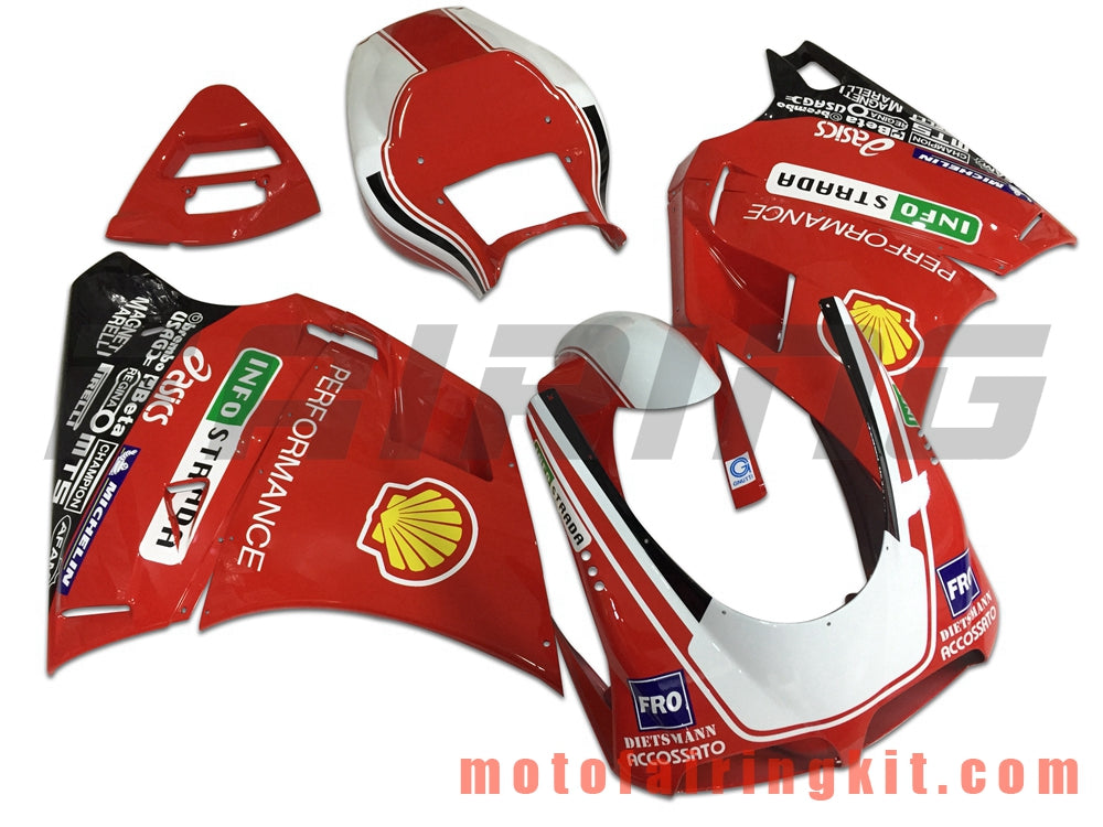 Fairing Kits Fit for 996 748 916 998 Biposto 1996 1997 1998 1999 2000 2001 2002 Plastic ABS Injection Mold Complete Motorcycle Body Aftermarket Bodywork Frame (Red & White) B042