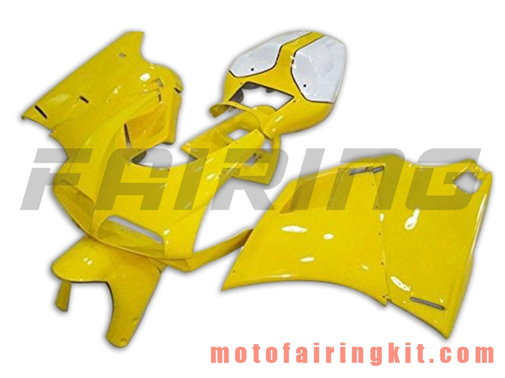 Fairing Kits Fit for 996 748 916 998 Biposto 1996 1997 1998 1999 2000 2001 2002 Plastic ABS Injection Mold Complete Motorcycle Body Aftermarket Bodywork Frame (Yellow & White) B044