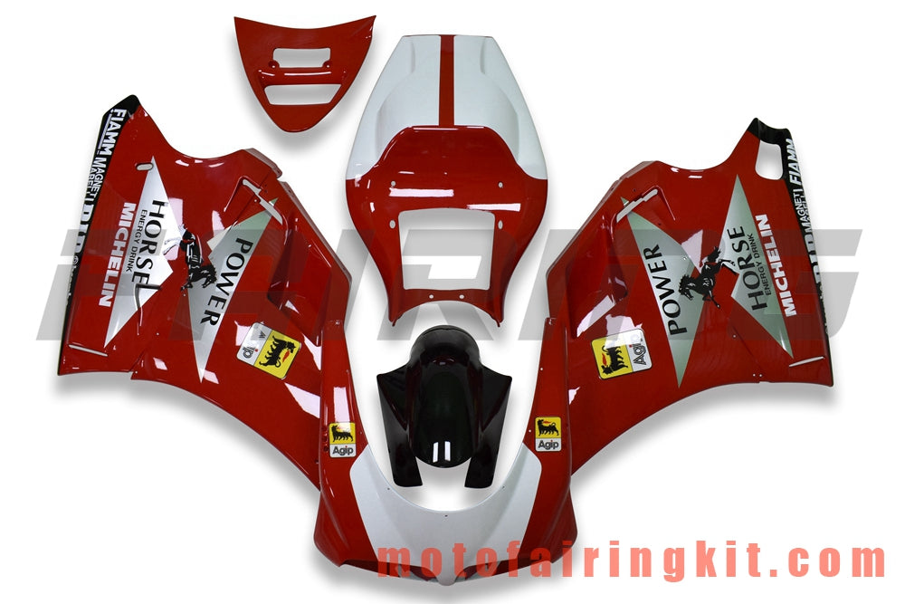 Fairing Kits Fit for 996 748 916 998 Biposto 1996 1997 1998 1999 2000 2001 2002 Plastic ABS Injection Mold Complete Motorcycle Body Aftermarket Bodywork Frame (Red & White) B045