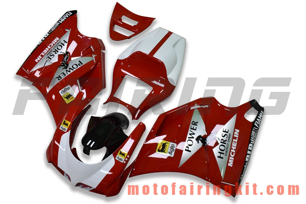 Fairing Kits Fit for 996 748 916 998 Biposto 1996 1997 1998 1999 2000 2001 2002 Plastic ABS Injection Mold Complete Motorcycle Body Aftermarket Bodywork Frame (Red & White) B045