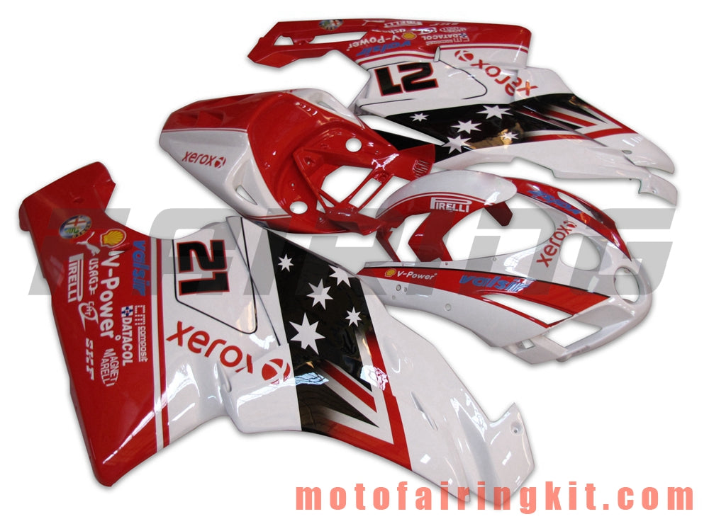 Kits de carenado aptos para 999 749 Monoposto 2003 2004 03 04 Molde de inyección de plástico ABS Carrocería completa para motocicleta Marco de carrocería de posventa (rojo y blanco) B004