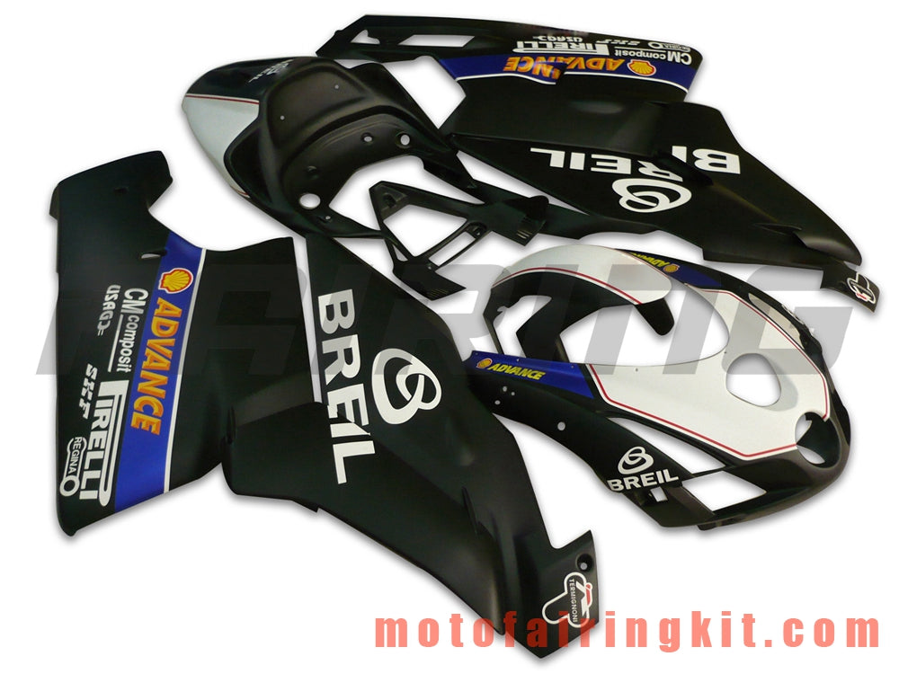 Kits de carenado aptos para 999 749 Monoposto 2003 2004 03 04 Molde de inyección de plástico ABS Carrocería completa para motocicleta Marco de carrocería de posventa (blanco y negro) B010