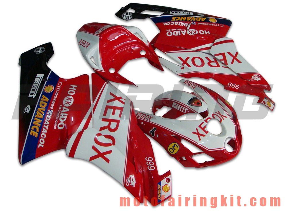 Kits de carenado aptos para 999 749 Monoposto 2003 2004 03 04 Molde de inyección de plástico ABS Carrocería completa para motocicleta Marco de carrocería de posventa (rojo y blanco) B012