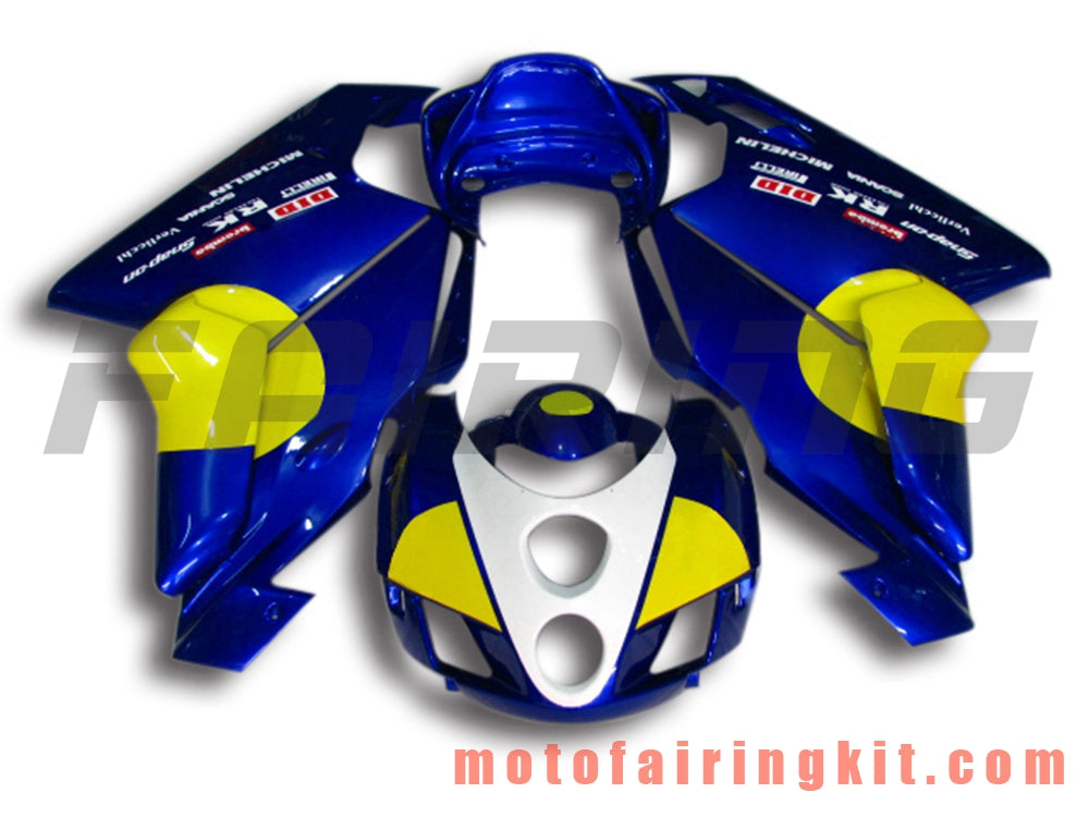 Kits de carenado aptos para 999 749 Monoposto 2003 2004 03 04 Molde de inyección de plástico ABS Carrocería completa para motocicleta Carrocería del mercado de accesorios Marco (azul y amarillo) B014