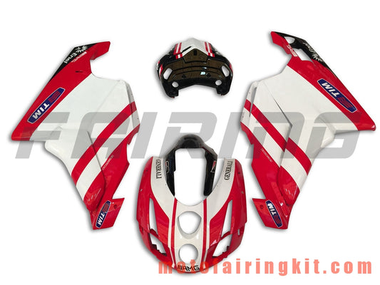 Fairing Kits Fit for 999 749 Monoposto 2003 2004 03 04 Plastic ABS Injection Mold Complete Motorcycle Body Aftermarket Bodywork Frame (Red & White) B019