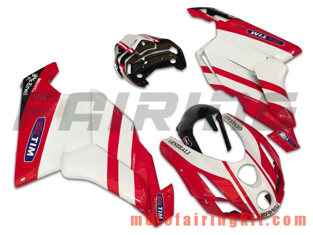 Kits de carenado aptos para 999 749 Monoposto 2003 2004 03 04 Molde de inyección de plástico ABS Carrocería completa para motocicleta Marco de carrocería de posventa (rojo y blanco) B019