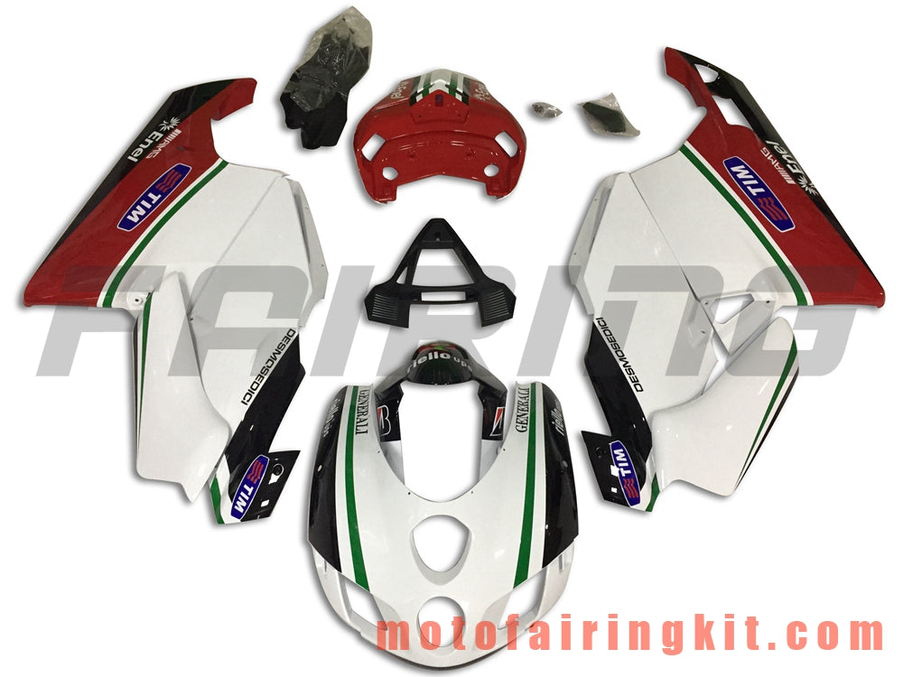 Kits de carenado aptos para 999 749 Monoposto 2003 2004 03 04 Molde de inyección de plástico ABS Carrocería completa para motocicleta Marco de carrocería de posventa (blanco y rojo) B023