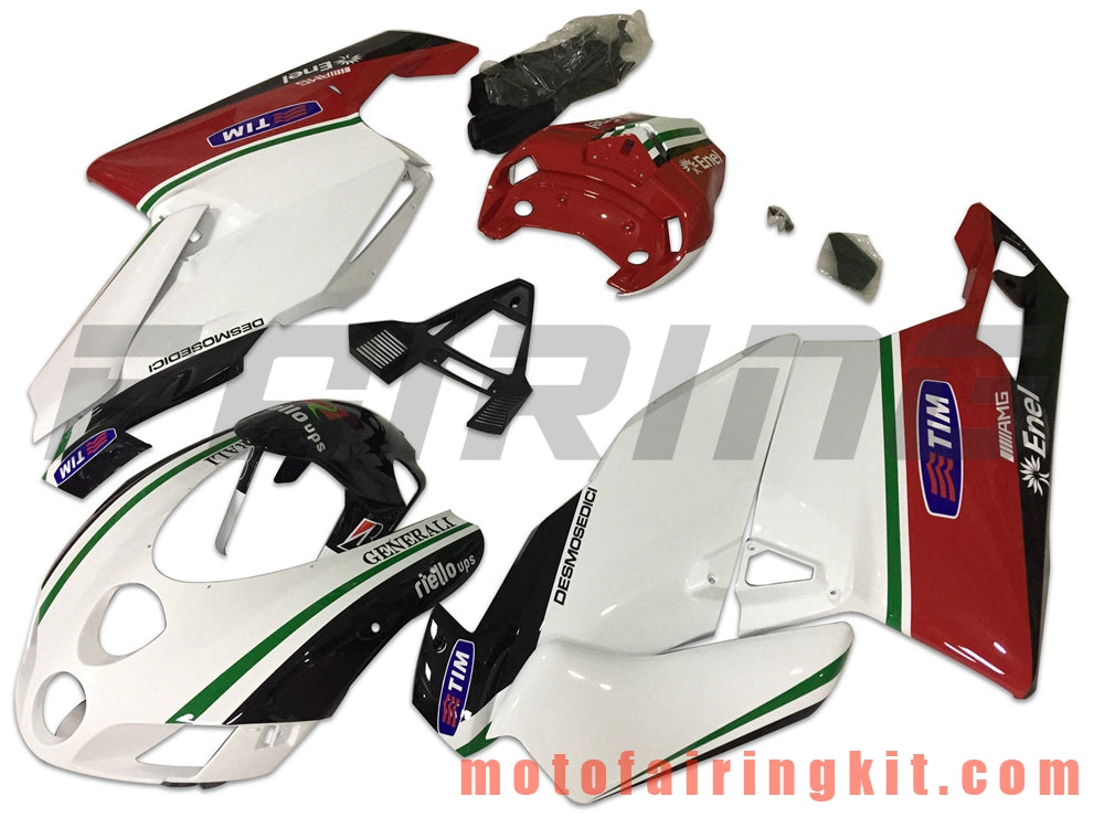 Kits de carenado aptos para 999 749 Monoposto 2003 2004 03 04 Molde de inyección de plástico ABS Carrocería completa para motocicleta Marco de carrocería de posventa (blanco y rojo) B023