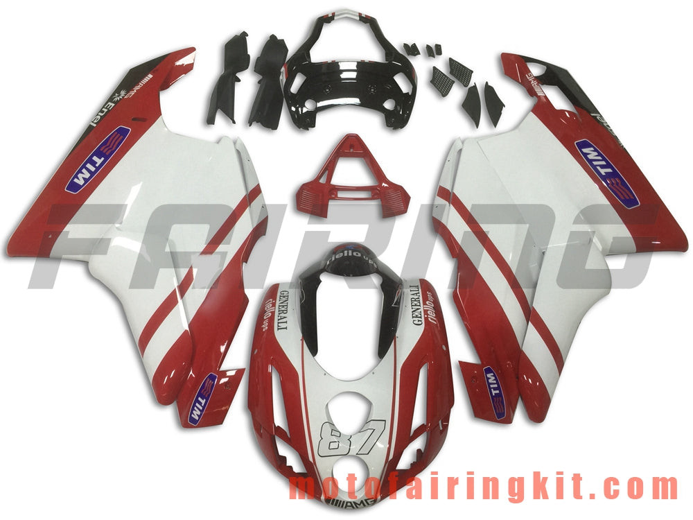 Fairing Kits Fit for 999 749 Monoposto 2003 2004 03 04 Plastic ABS Injection Mold Complete Motorcycle Body Aftermarket Bodywork Frame (Red & White) B026