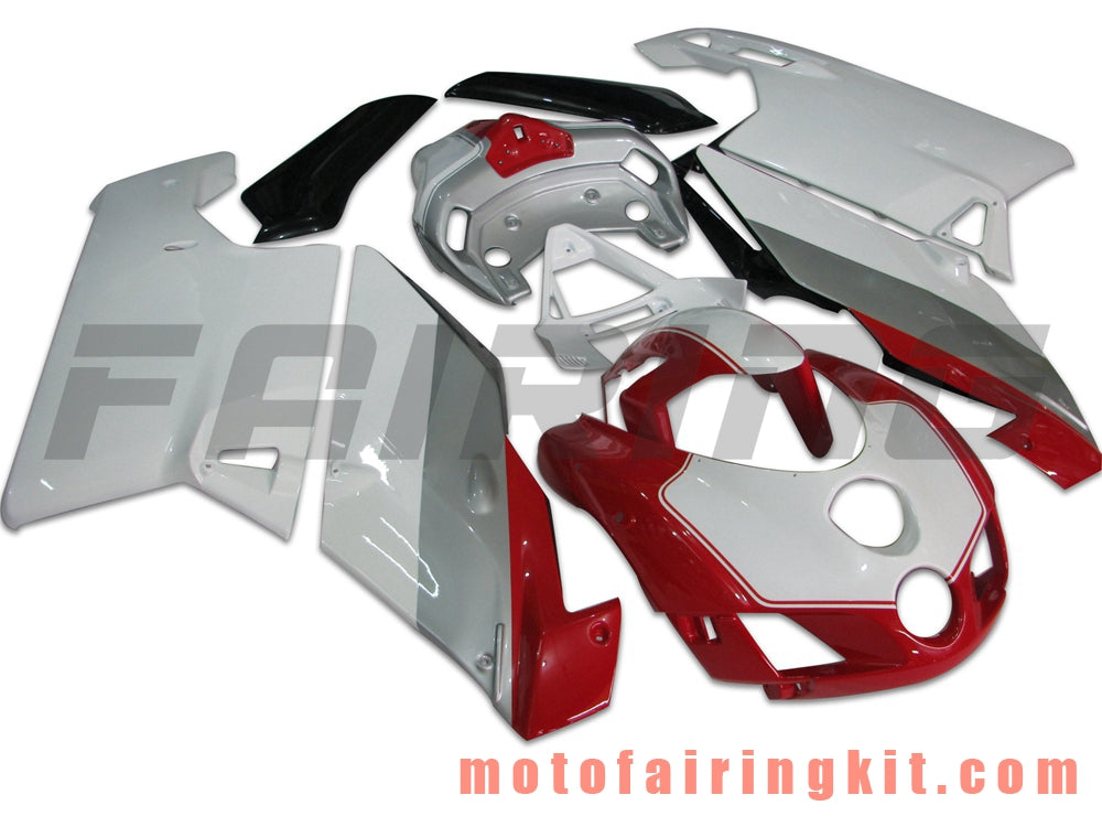 Fairing Kits Fit for 999 749 Monoposto 2005 2006 05 06 Plastic ABS Injection Mold Complete Motorcycle Body Aftermarket Bodywork Frame (White & Red) B003